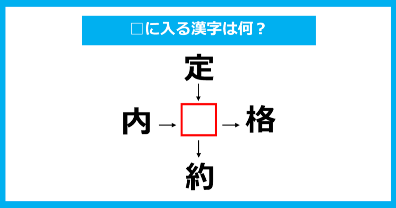 【漢字穴埋めクイズ】□に入る漢字は何？（第822問）