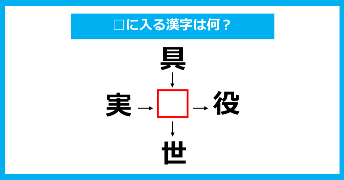 【漢字穴埋めクイズ】□に入る漢字は何？（第833問）