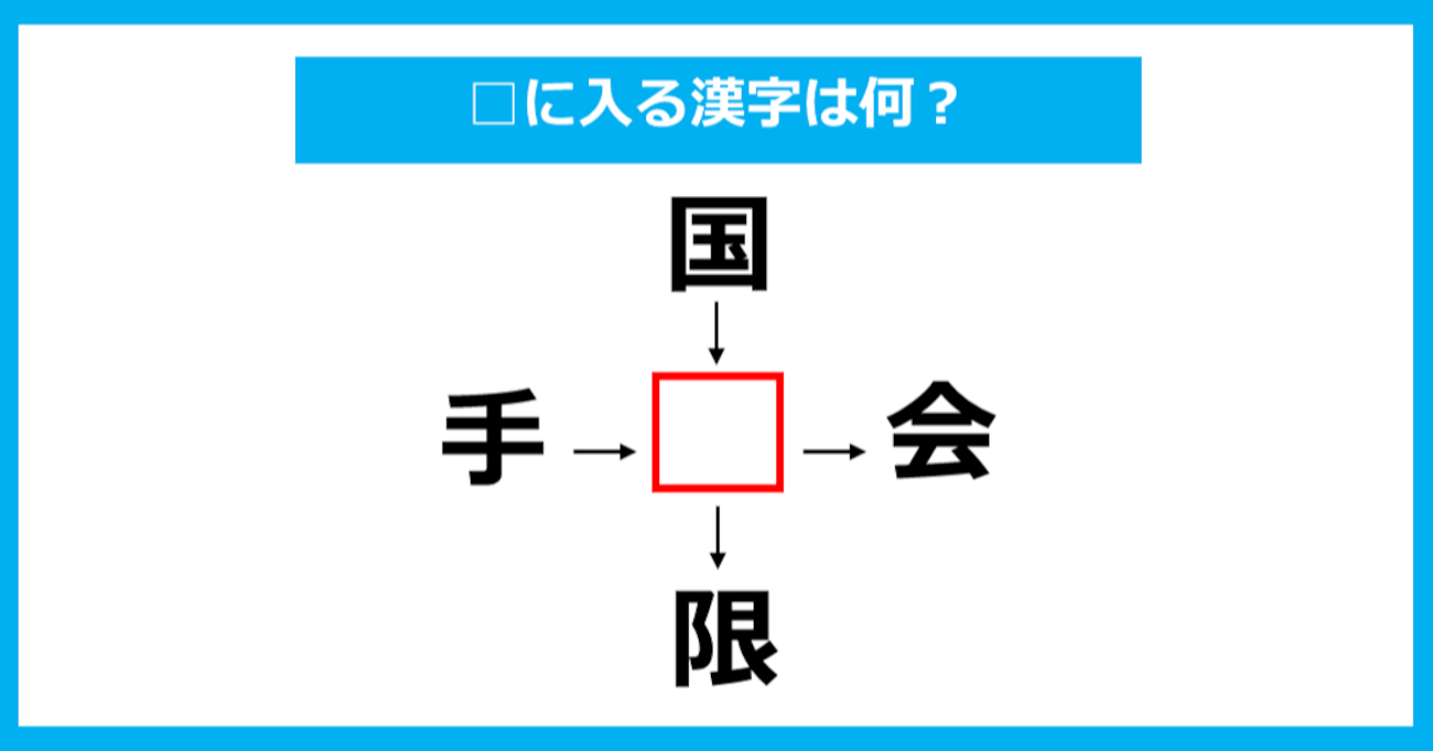 【漢字穴埋めクイズ】□に入る漢字は何？（第844問）