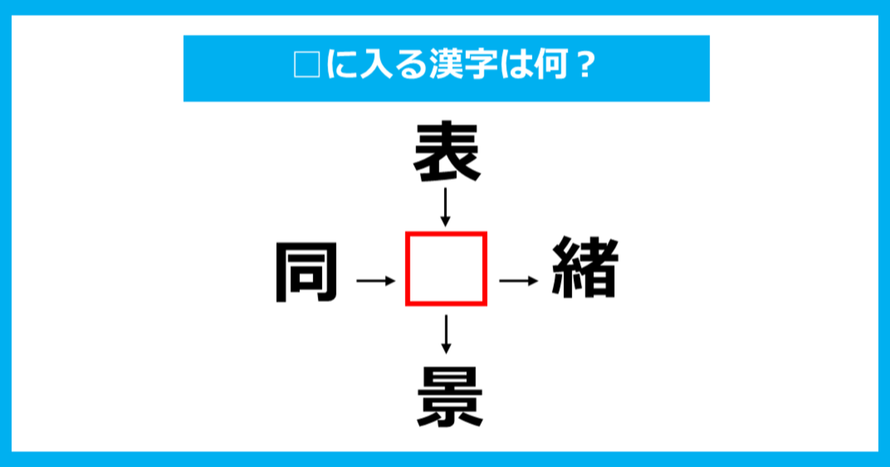 【漢字穴埋めクイズ】□に入る漢字は何？（第850問）