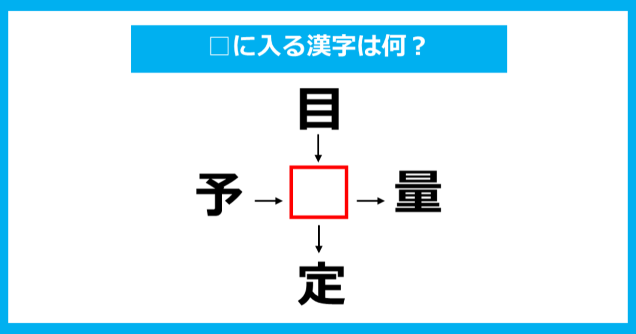 【漢字穴埋めクイズ】□に入る漢字は何？（第862問）