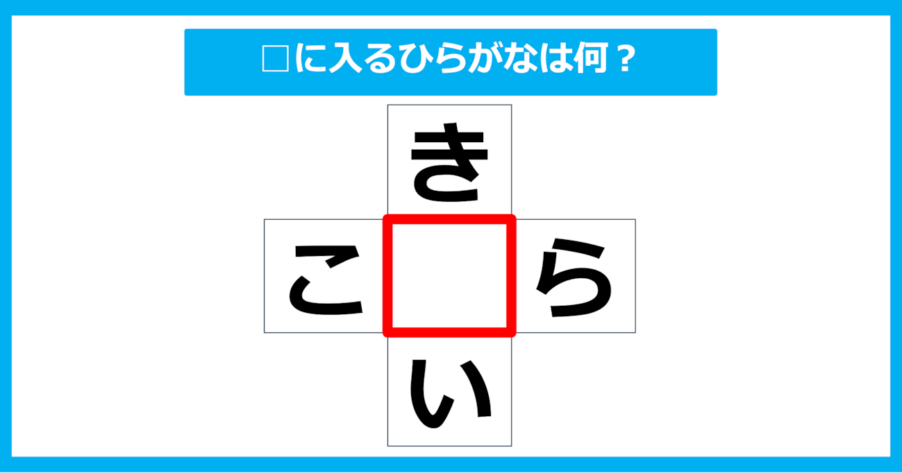 【ひらがな穴埋めクイズ】□に入るひらがなは何？（第1問）