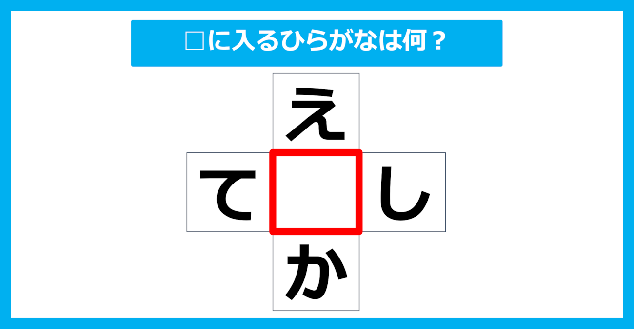 【ひらがな穴埋めクイズ】□に入るひらがなは何？（第15問）