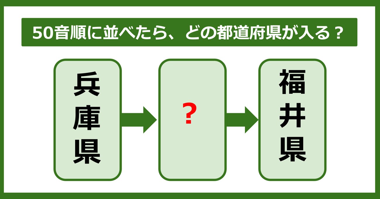 【都道府県クイズ】50音順に並べたら、どの都道府県が入る？（第17問）