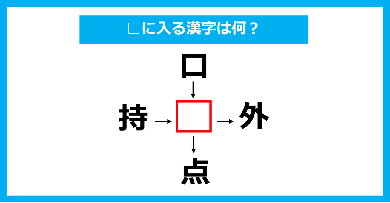 【漢字穴埋めクイズ】□に入る漢字は何？（第971問）