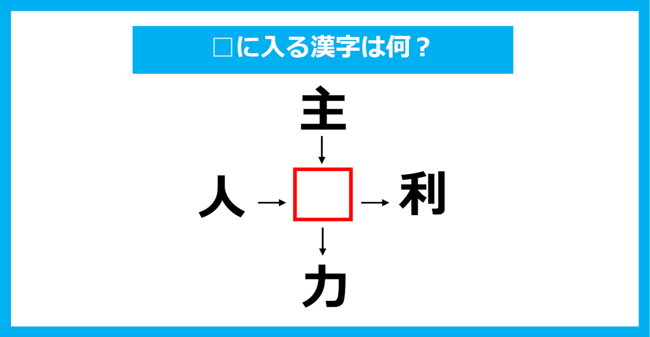 【漢字穴埋めクイズ】□に入る漢字は何？（第922問）