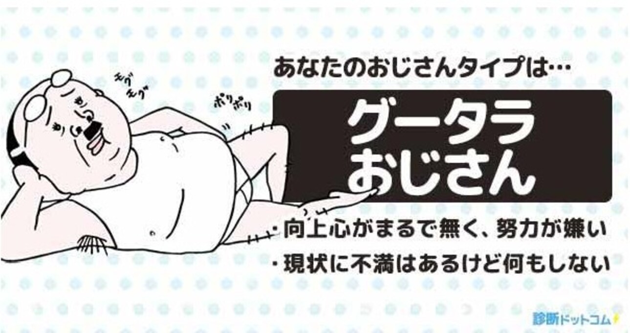 【あなたがおじさん化したら？】SNSで話題の "おじさんタイプ診断" に挑戦してみた！