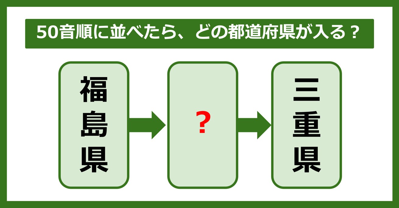 【都道府県クイズ】50音順に並べたら、どの都道府県が入る？（第60問）