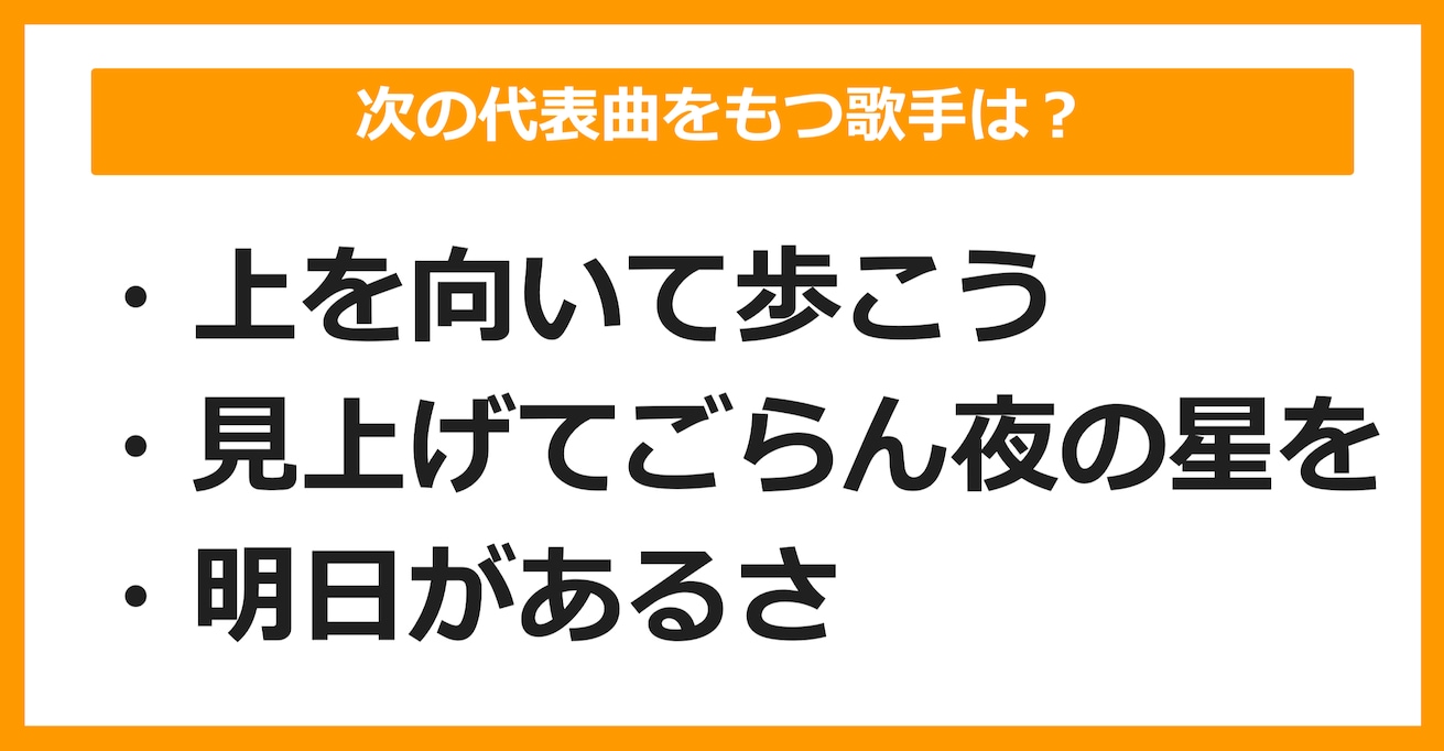 【J-POPクイズ】次の代表曲をもつ歌手は誰でしょう？（第2問）