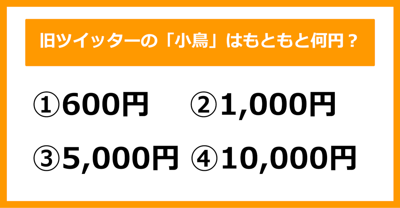 【雑学クイズ】旧ツイッターの「小鳥」はもともと何円でしょう？