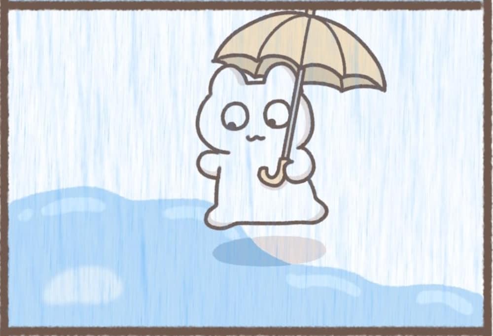 【悲惨】大きな水たまりを避けるべく思いっきりジャンプした結果…!?「脚力の過信ｗ」「この前の私やん」