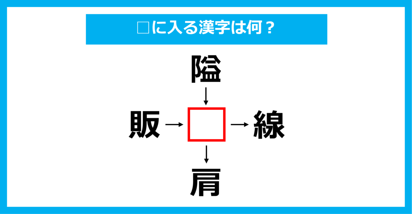 【漢字穴埋めクイズ】□に入る漢字は何？（第1456問）