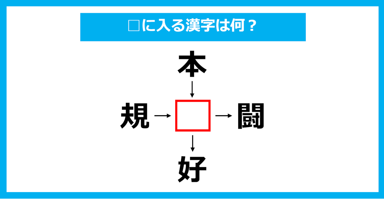 【漢字穴埋めクイズ】□に入る漢字は何？（第1501問）