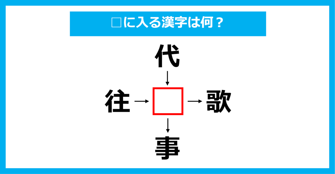 【漢字穴埋めクイズ】□に入る漢字は何？（第1534問）