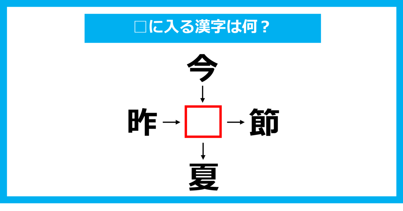 【漢字穴埋めクイズ】□に入る漢字は何？（第1555問）