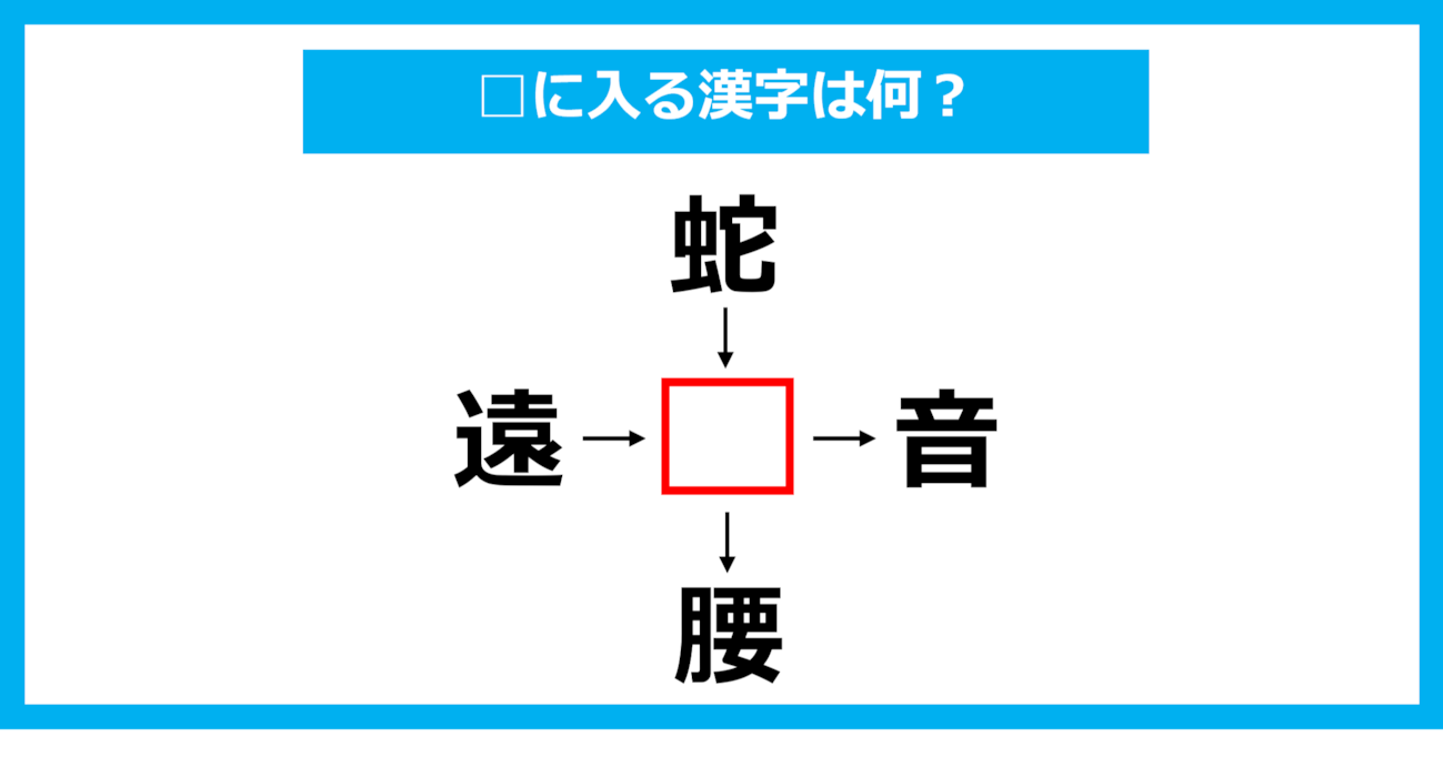 【漢字穴埋めクイズ】□に入る漢字は何？（第1563問）