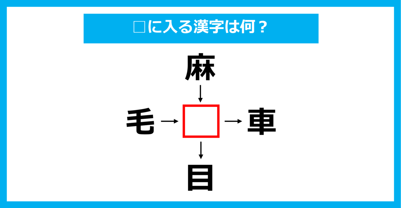【漢字穴埋めクイズ】□に入る漢字は何？（第1698問）
