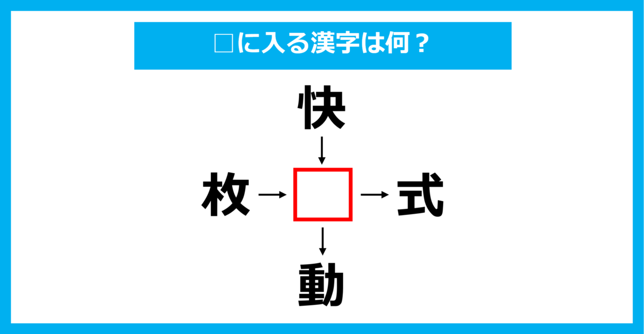 【漢字穴埋めクイズ】□に入る漢字は何？（第1728問）