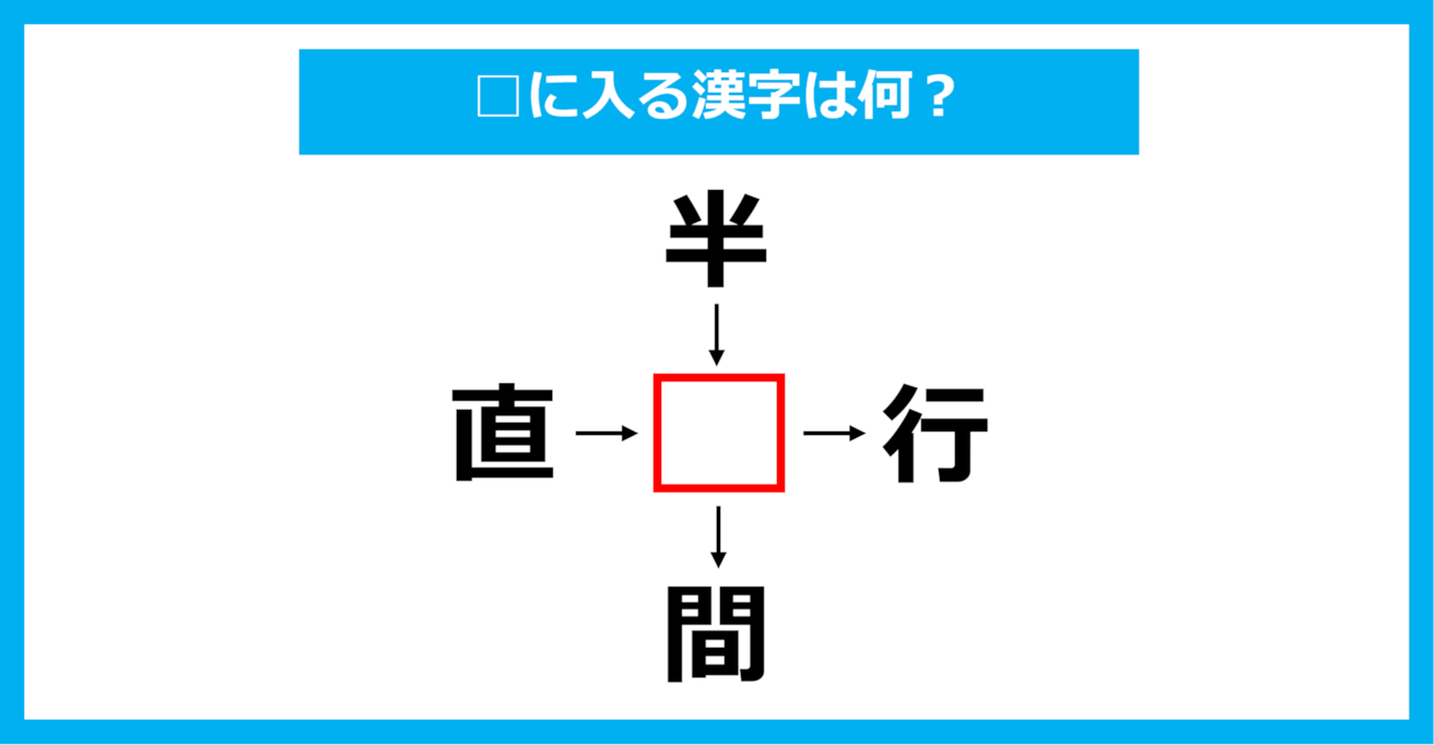 【漢字穴埋めクイズ】□に入る漢字は何？（第1734問）