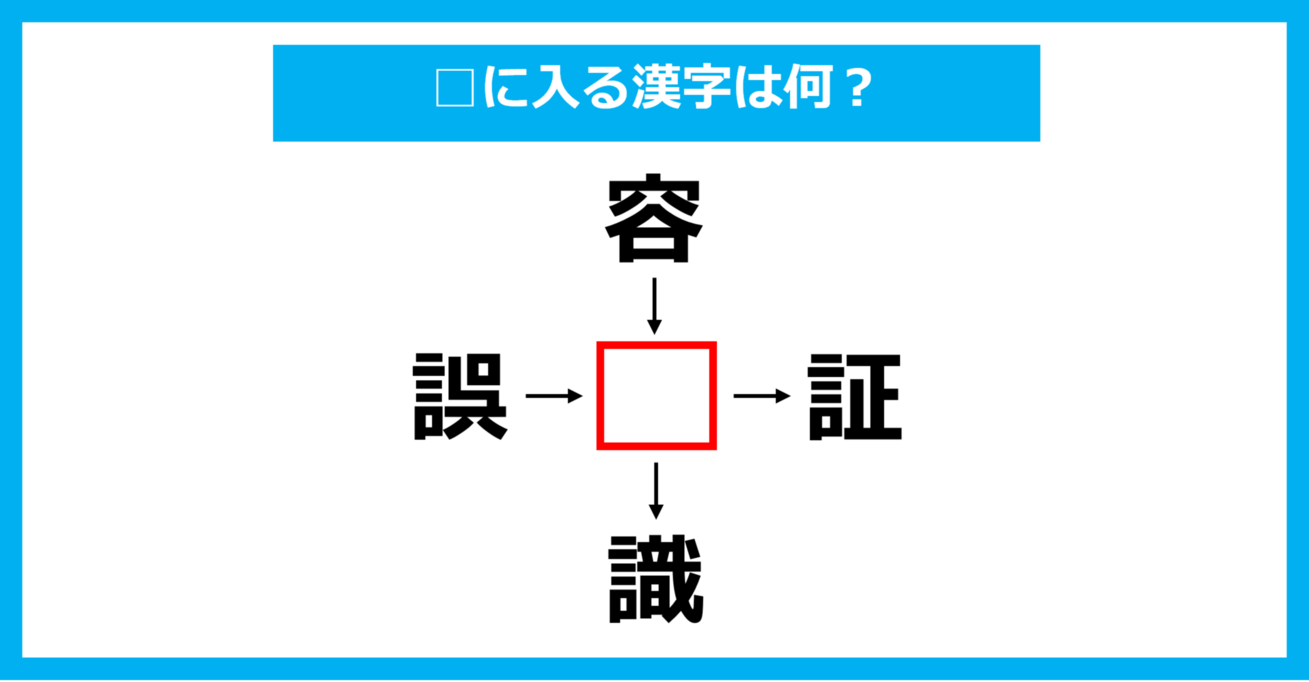 【漢字穴埋めクイズ】□に入る漢字は何？（第1852問）