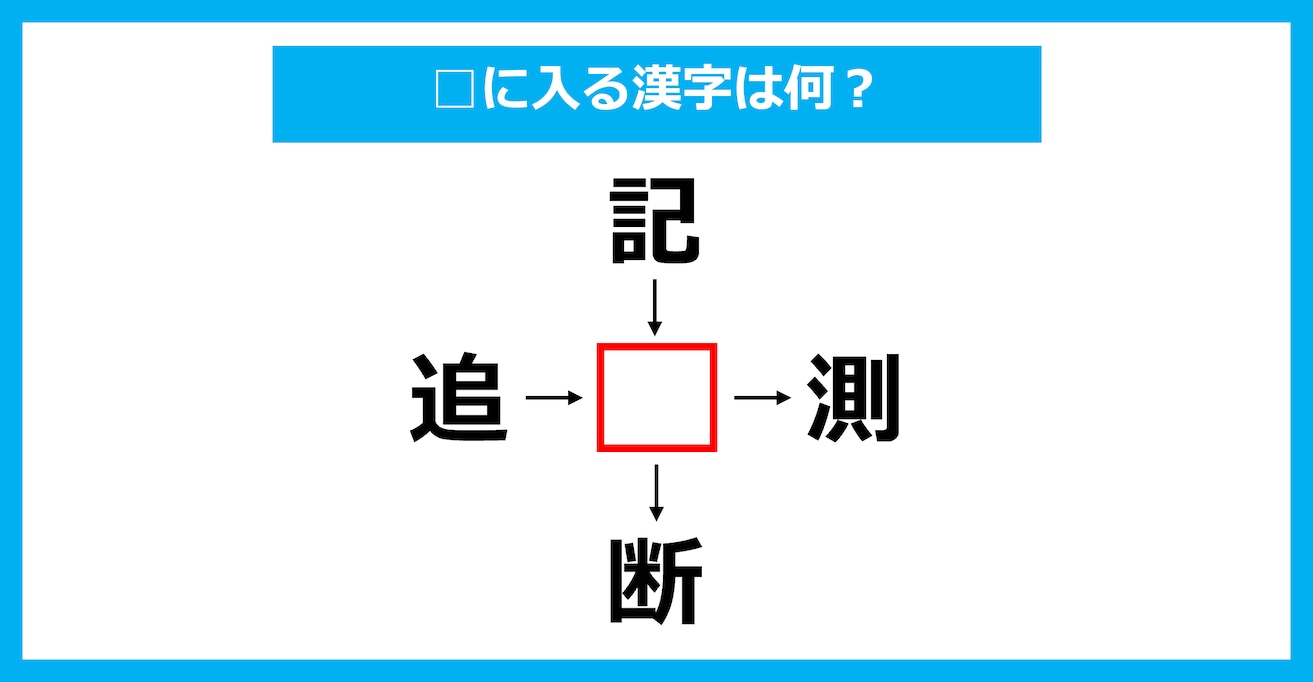 【漢字穴埋めクイズ】□に入る漢字は何？（第2047問）