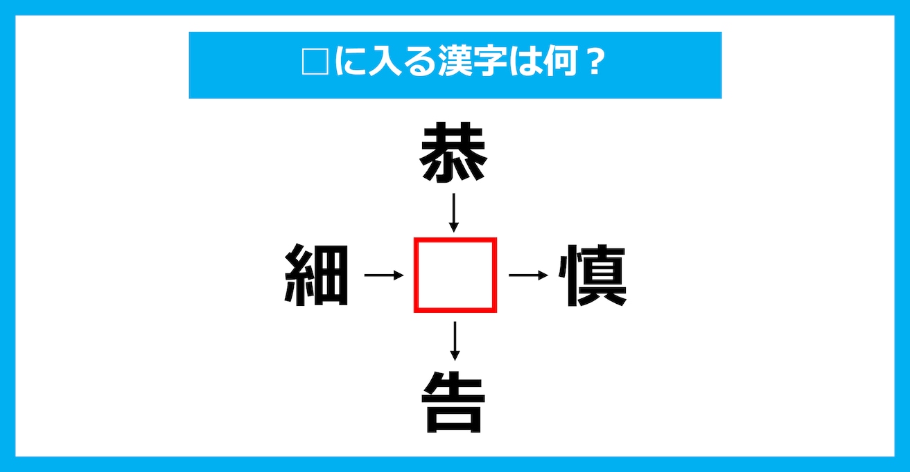 【漢字穴埋めクイズ】□に入る漢字は何？（第2098問）