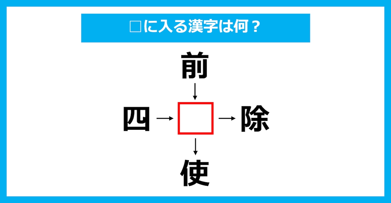 【漢字穴埋めクイズ】□に入る漢字は何？（第2103問）