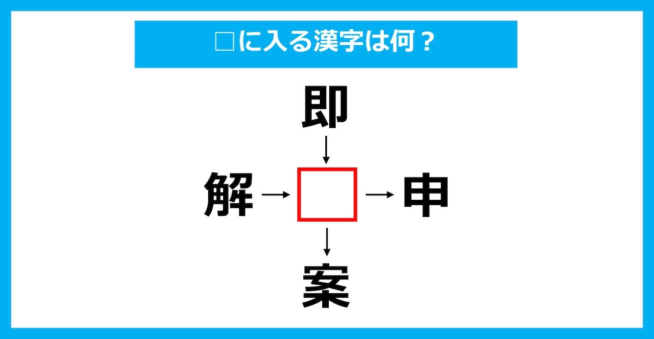 【漢字穴埋めクイズ】□に入る漢字は何？（第2311問）