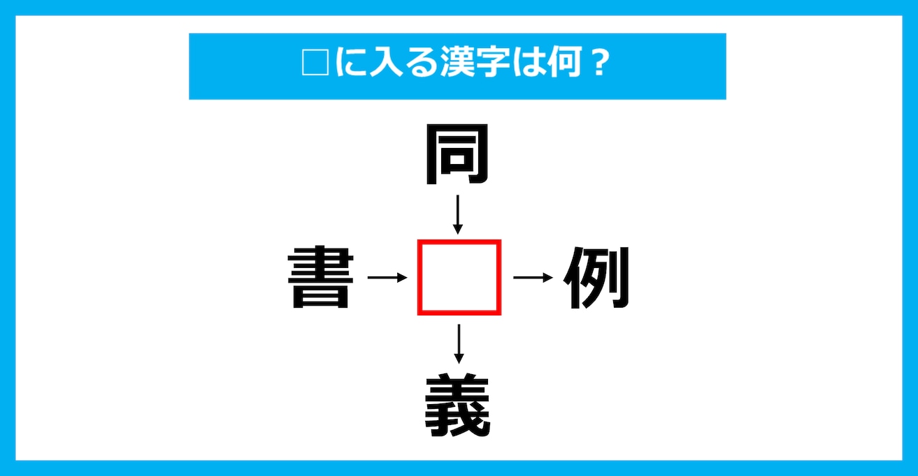 【漢字穴埋めクイズ】□に入る漢字は何？（第2312問）