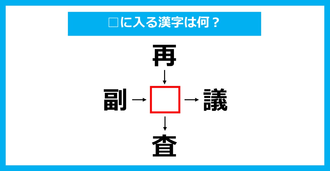 【漢字穴埋めクイズ】□に入る漢字は何？（第2313問）