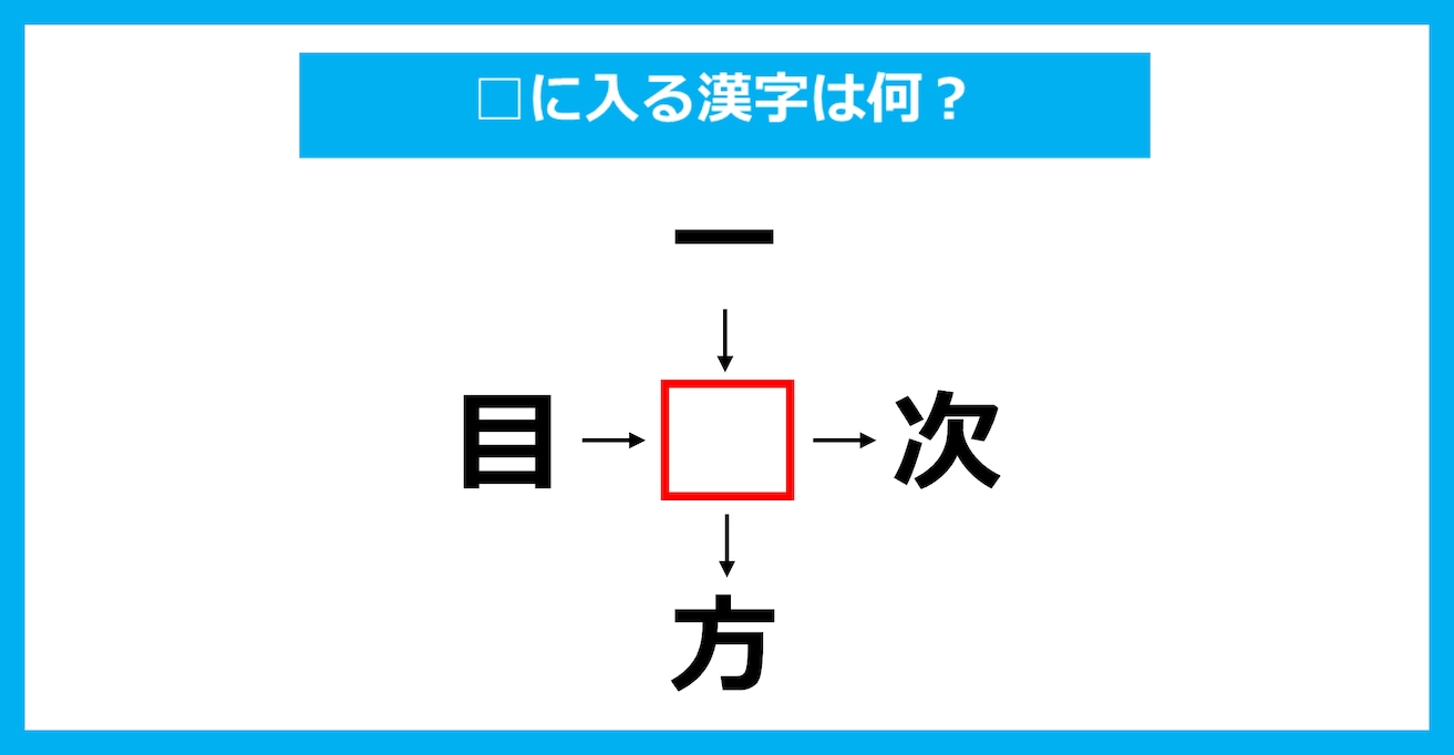 【漢字穴埋めクイズ】□に入る漢字は何？（第2334問）