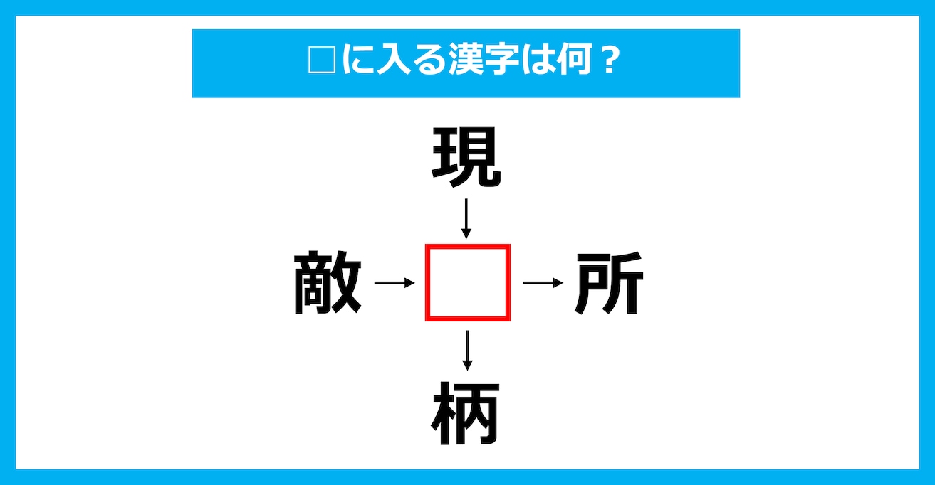 【漢字穴埋めクイズ】□に入る漢字は何？（第2367問）