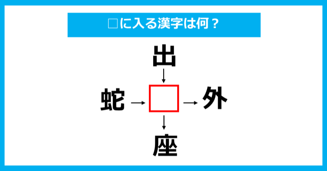 【漢字穴埋めクイズ】□に入る漢字は何？