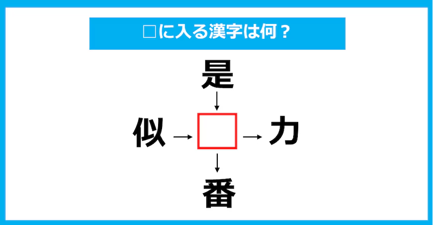 【漢字穴埋めクイズ】□に入る漢字は何？