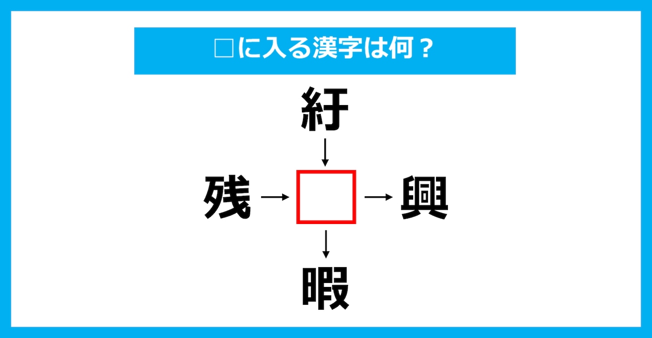 【漢字穴埋めクイズ】□に入る漢字は何？（第2579問）