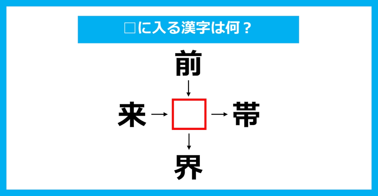 【漢字穴埋めクイズ】□に入る漢字は何？（第2591問）