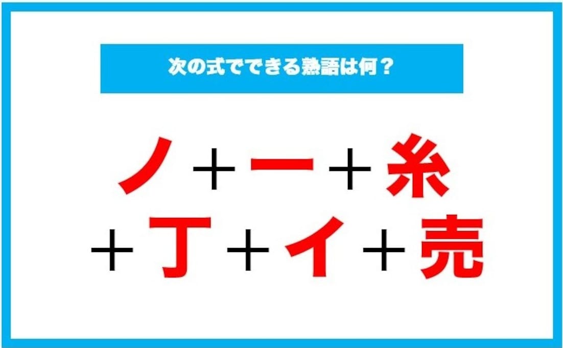 【漢字足し算クイズ】次の式でできる熟語は何？