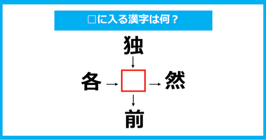 【漢字穴埋めクイズ】□に入る漢字は何？