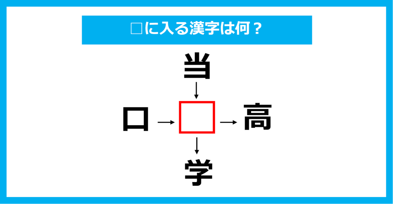 【漢字穴埋めクイズ】□に入る漢字は何？