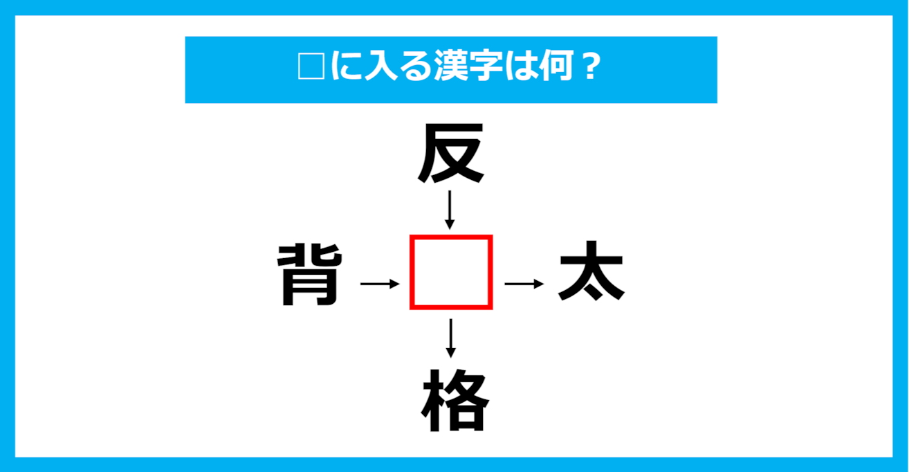 【漢字穴埋めクイズ】□に入る漢字は何？