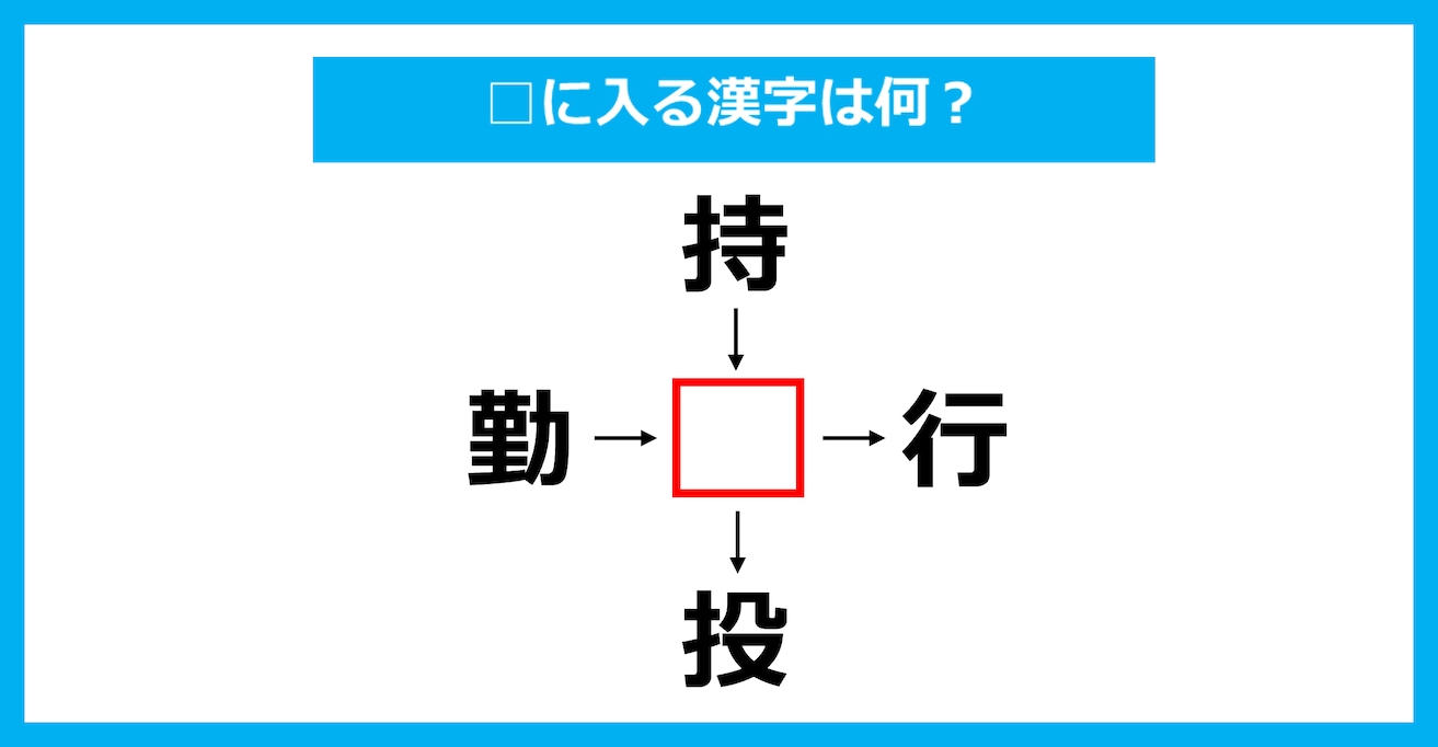 【漢字穴埋めクイズ】□に入る漢字は何？（第3247問）