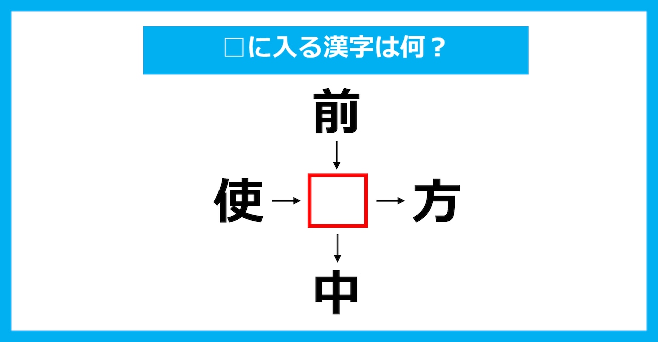【漢字穴埋めクイズ】□に入る漢字は何？（第3368問）