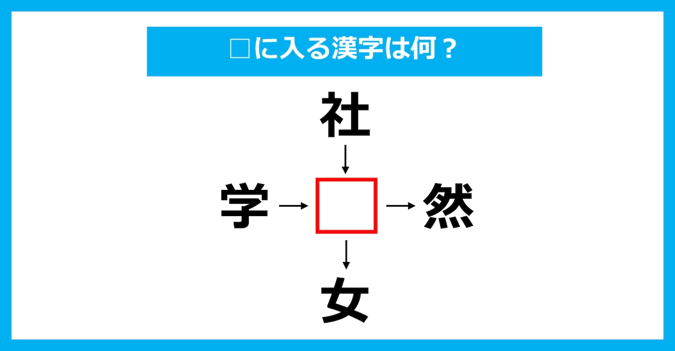 【漢字穴埋めクイズ】□に入る漢字は何？（第3398問）