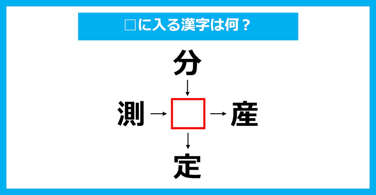 【漢字穴埋めクイズ】□に入る漢字は何？（第3431問）