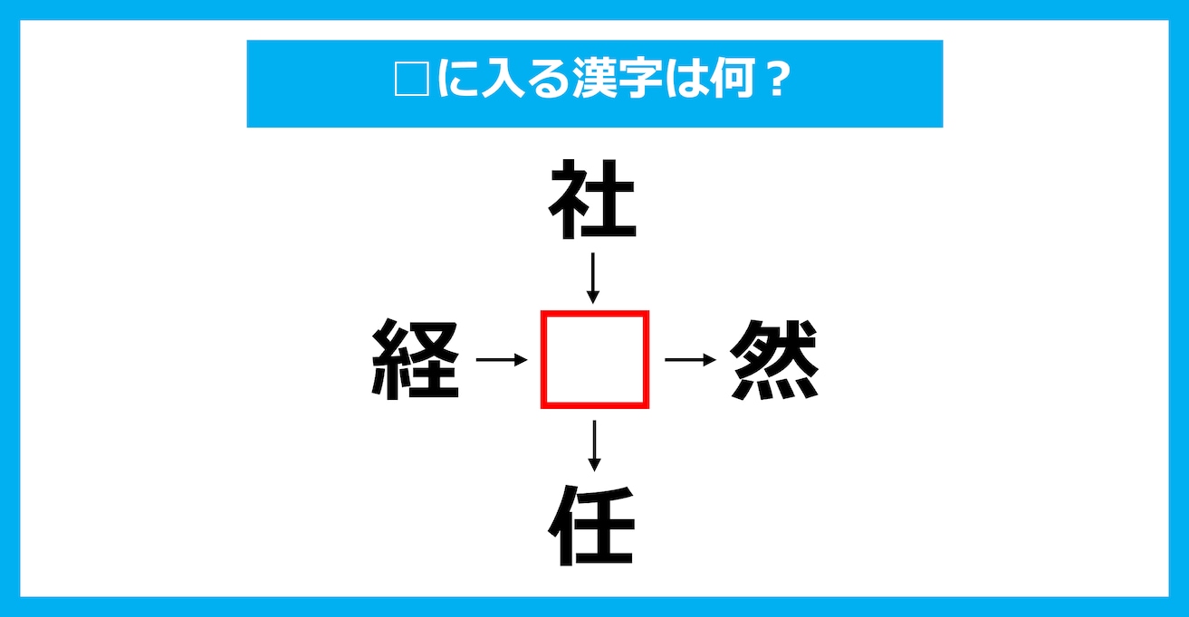【漢字穴埋めクイズ】□に入る漢字は何？（第3434問）