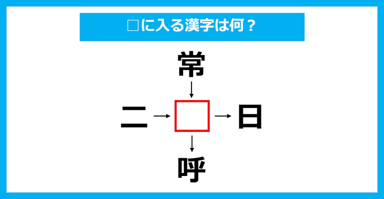【漢字穴埋めクイズ】□に入る漢字は何？（第3435問）