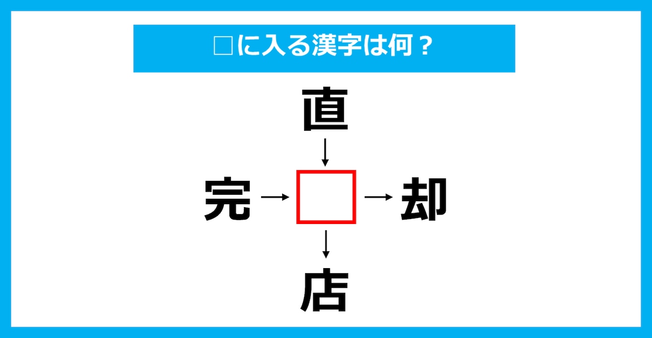 【漢字穴埋めクイズ】□に入る漢字は何？（第3529問）