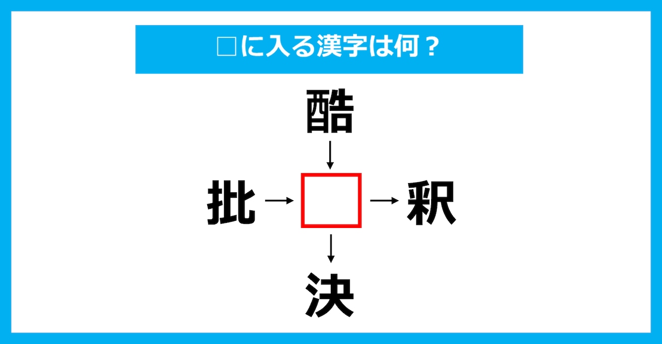 【漢字穴埋めクイズ】□に入る漢字は何？（第3644問）