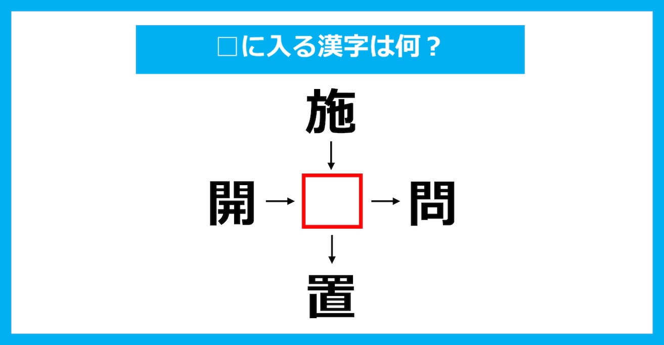 【漢字穴埋めクイズ】□に入る漢字は何？（第3713問）