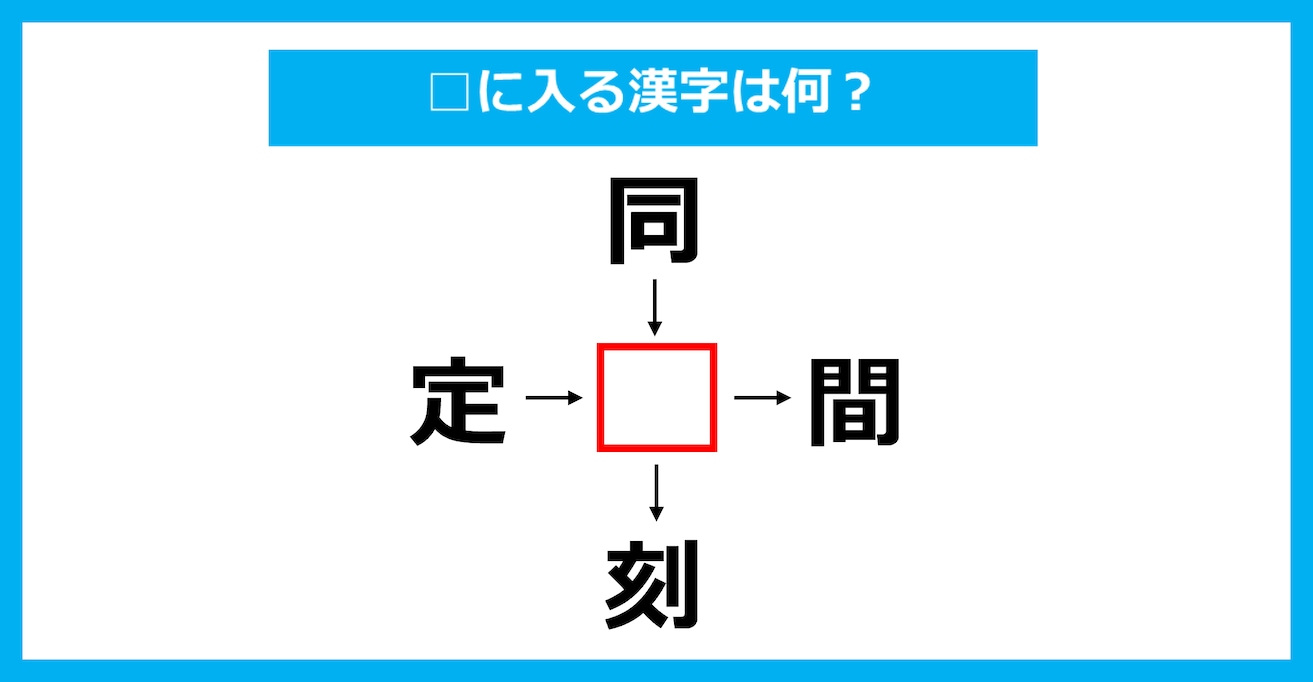 【漢字穴埋めクイズ】□に入る漢字は何？（第3839問）